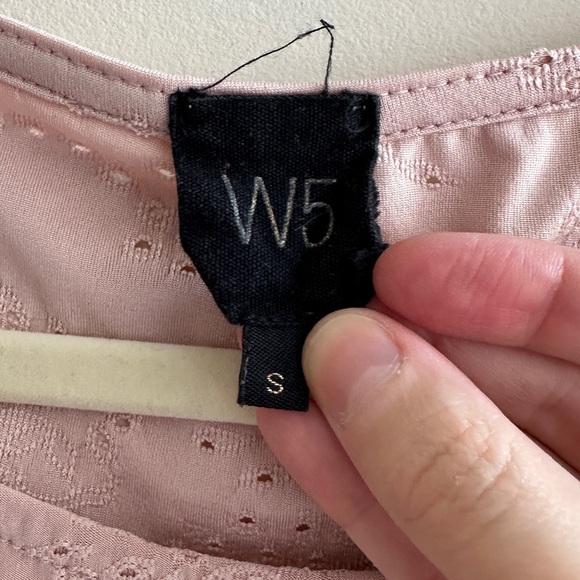 W5 Women's Blush Pink Eyelet Ruffle Short Sleeve Blouse, Size Small - Picture 8 of 16